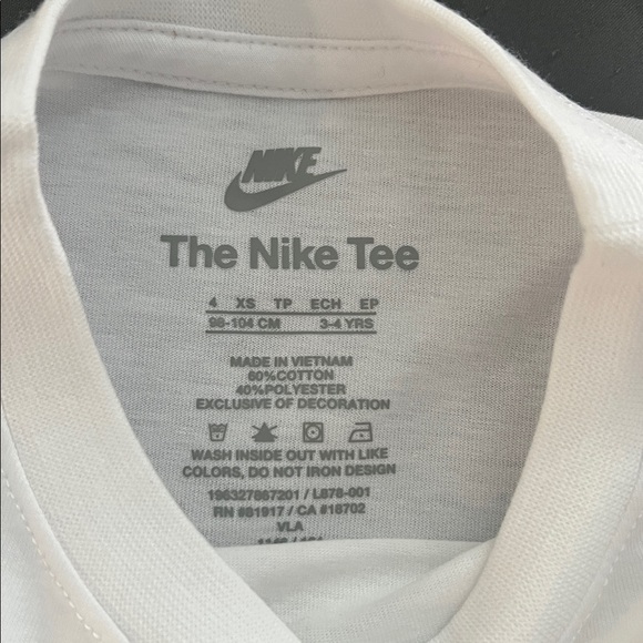 NWT - Nike White Tee with Blue and Green Logo - 4T - Picture 4 of 5
